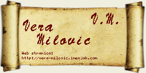 Vera Milović vizit kartica